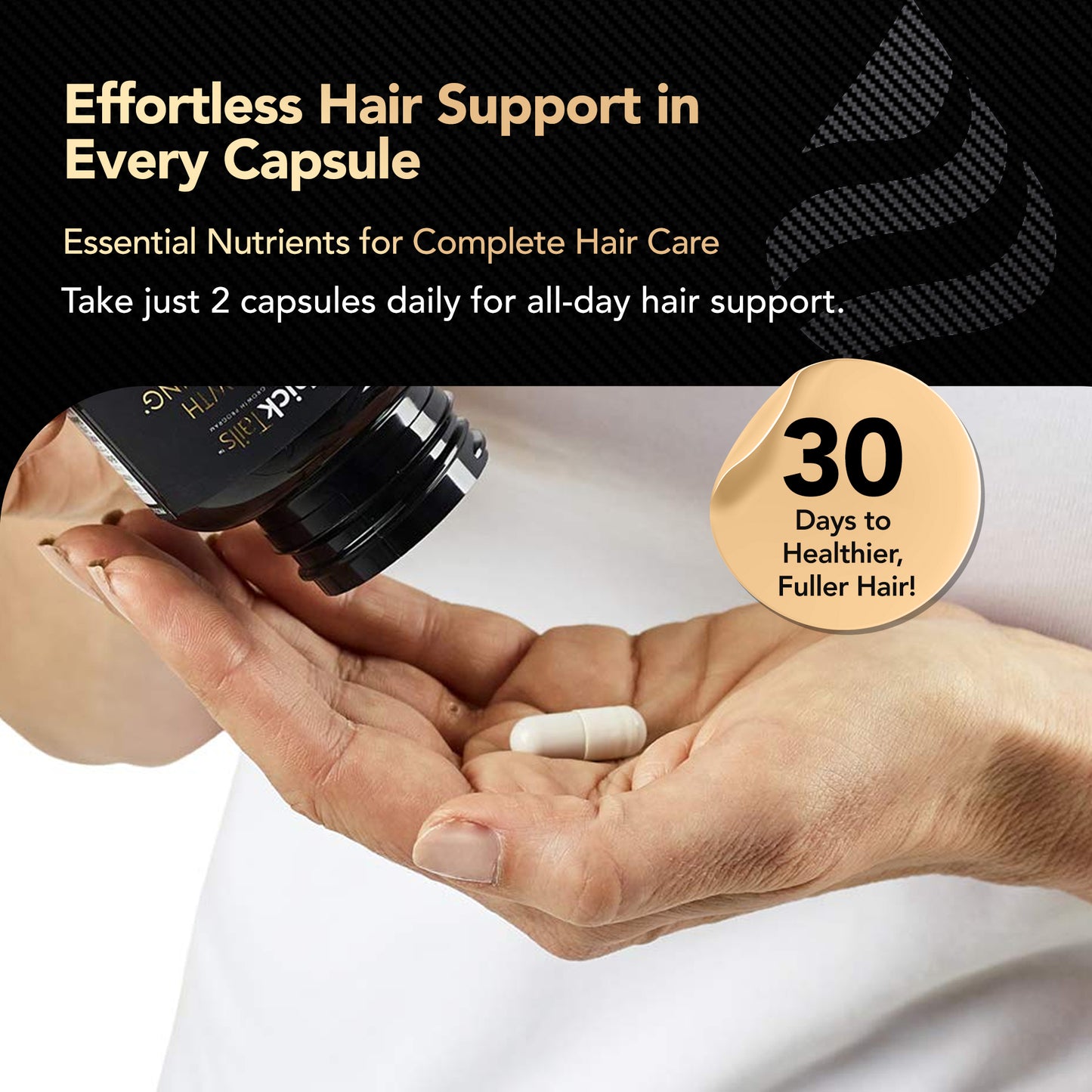 ThickTails Hair Growth & Strengthening Vitamins | 60 Capsules | One Month Supply