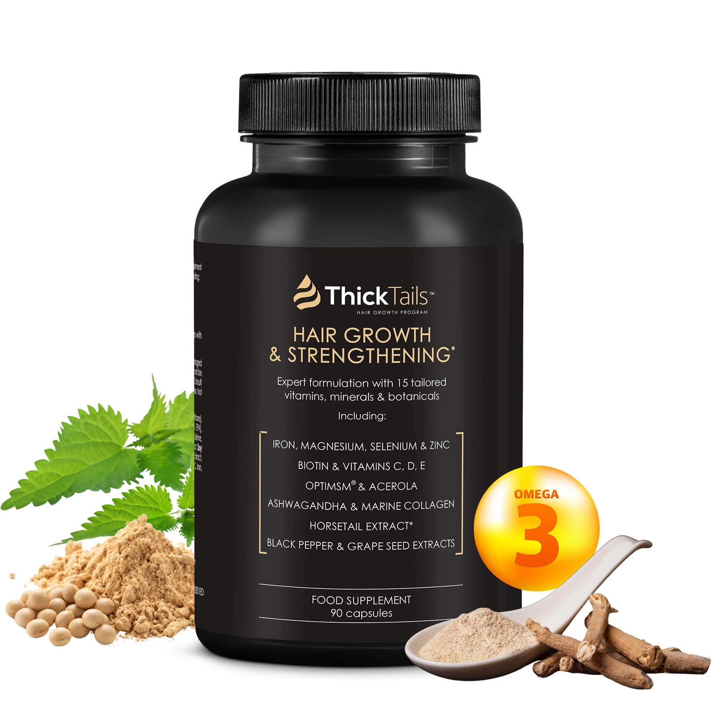 ThickTails Hair Growth & Strengthening Vitamins | 90 Capsules | One Month Supply